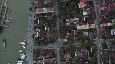 Vietnam 'ın merkez kıyısındaki Hoi An şehrinin insansız hava aracı görüntüleri.