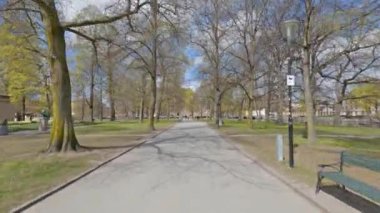 İsveç, Orebro şehir merkezindeki Slottsparken (kale parkı) hipersüratli görüntüler