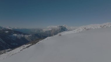 Valloire in Winter, Savoie, France Kayak İstasyonu ve doğa, kışın dağlar