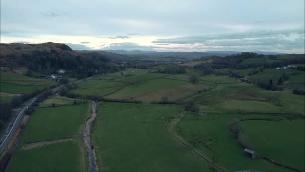 Les Images Aériennes Drones Cinématographiques District Lac Windermere Heure Angleterre — Video