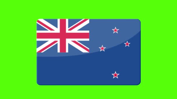 新西兰国旗的数字视频出现在绿色屏幕上 — 图库视频影像