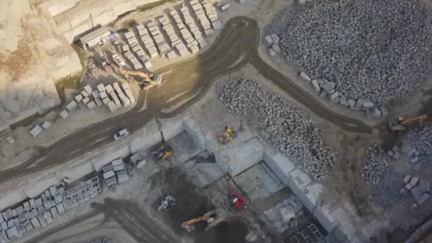 Légi Felvétel Márvány Kőbányáról Dél Korea — Stock videók