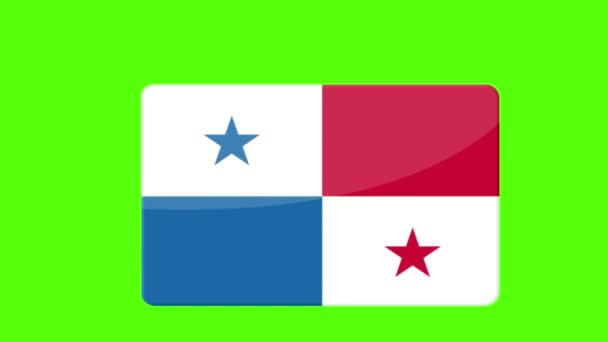 Panama Zászlójának Digitális Felvétele Feltűnik Zöld Képernyőn — Stock videók