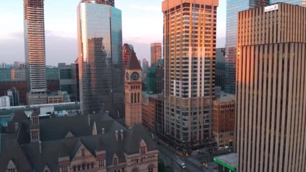 Toronto Skyline Sabahın Erken Saatlerinde — Stok video