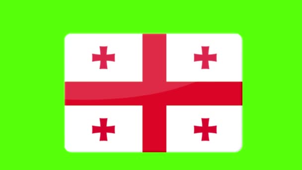 Nationale Vlag Van Georgië Het Groene Scherm — Stockvideo