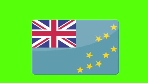 Las Imágenes Digitales Bandera Tuvalu Apareciendo Pantalla Verde — Vídeos de Stock