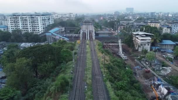 Flygbild Kopar Järnvägsstation Indien — Stockvideo