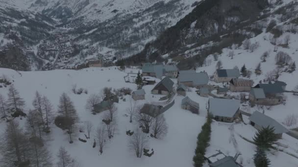 Εναέρια Πλάνα Του Valloire Χειμώνα Savoie — Αρχείο Βίντεο