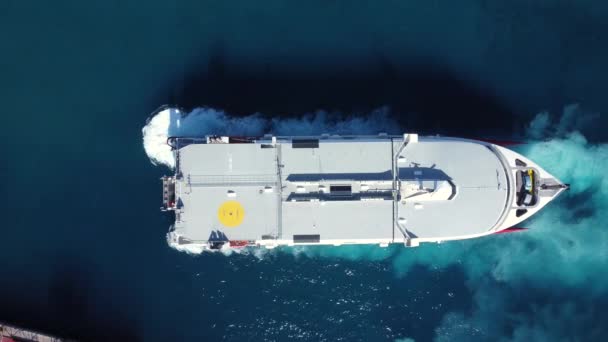 Γρήγορο Επιβατικό Πλοίο Volcan Teno Φτάνοντας Στο Λιμάνι Του Los — Αρχείο Βίντεο