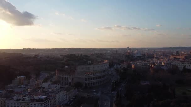 Een Top View Beeldmateriaal Van Colosseum Rome — Stockvideo