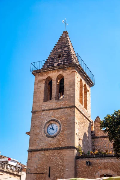 Detailní Záběr Věže Kostela San Joan Son Servera Mallorce — Stock fotografie