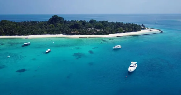 Flygfoto Över Omgiven Smaragdvatten Maldiverna — Stockfoto