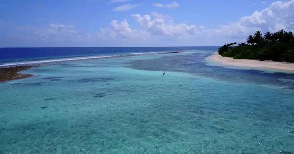 Aerial View White Sandy Beach Blue Water Maldives — Stock Photo, Image