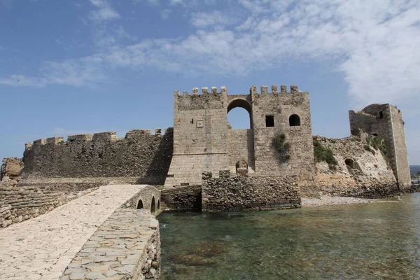 Die Mittelalterliche Burg Von Methoni Auf Messenia Peloponnes Griechenland — Stockfoto