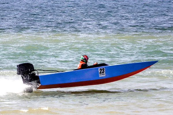 Blue Red Powerboat Powerboat Competition Bang Saray Thailand — Stock Photo, Image