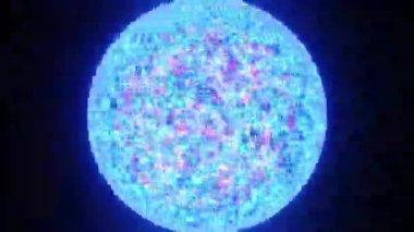 Parlak parıldayan sanatsal tasarım yabancı gezegen 3D animasyon hareketi