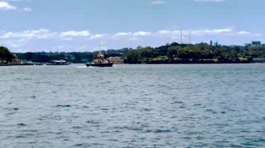 Limana yakın seyreden bir feribot.