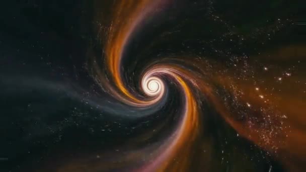 三维动画涡旋不停地在银河系中旋转 — 图库视频影像