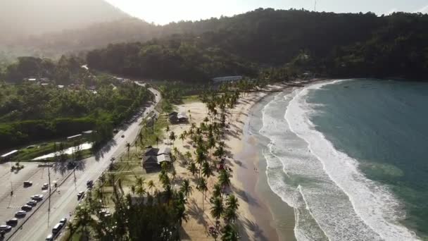 Dron Létající Nad Různými Částmi Maracas Beach Trinidad — Stock video