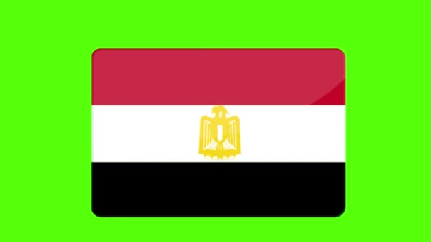 Державний Прапор Єгипту Явився Зеленому Екрані — стокове відео