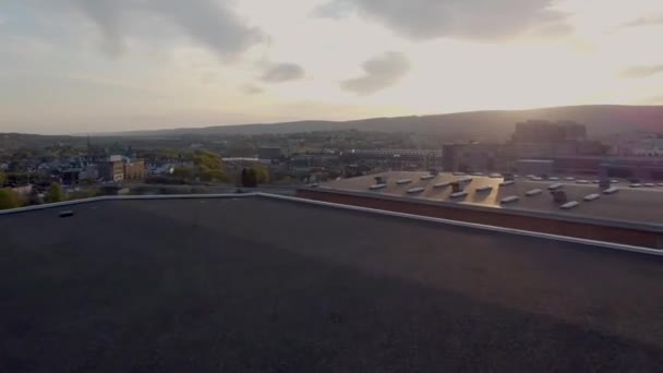 Uma Bela Vista Cidade Pôr Sol Scranton Pensilvânia — Vídeo de Stock