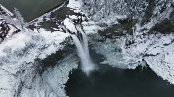 Ein Schöner Blick Auf Die Snoqualmie Falls Snoqualmie Washington State — Stockvideo