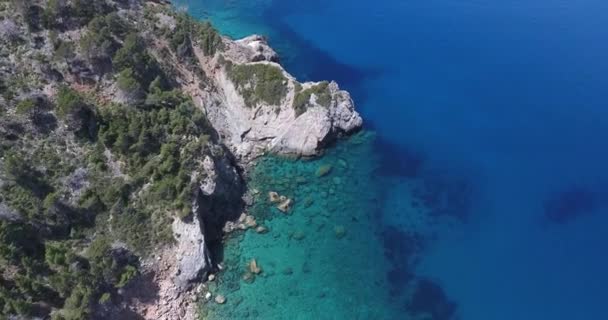 Letecký Pohled Středozemní Moře Palmy Španělském Ostrově Mallorca Mallorca — Stock video