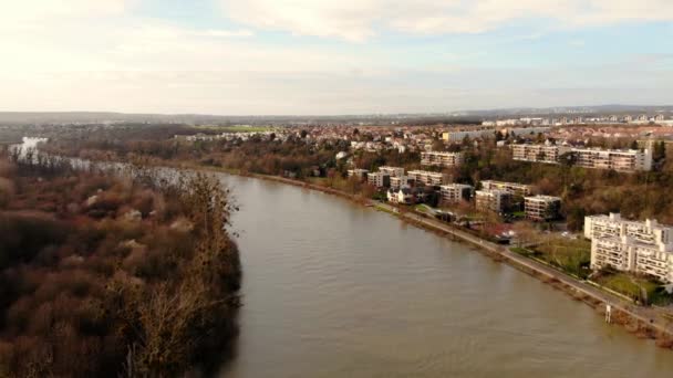 Widok Francję Herblay Seine Fleuve — Wideo stockowe