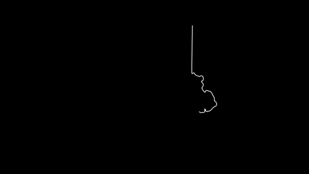 缅因州2D地图 缅因州白线图 缅因州动画贴图 缅因州地图动画 — 图库视频影像