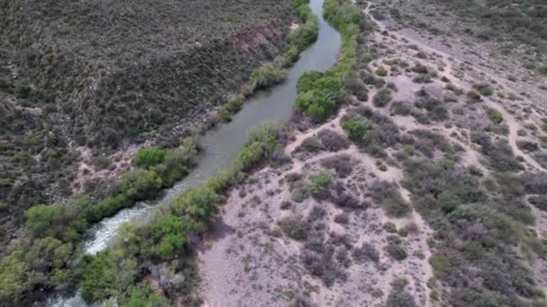 Zdjęcie Lotnicze Rzeki Verde Campground Arizona — Wideo stockowe