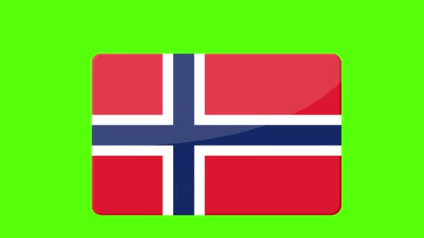 挪威国旗的数字视频出现在绿色屏幕上 — 图库视频影像