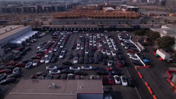 Aerial View Tesla Electric Car Factory California — Stock Video
