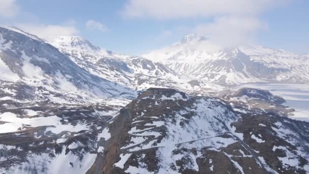 Vista Aérea Drone Das Ruínas Antigas Fort Nas Montanhas Lado — Vídeo de Stock