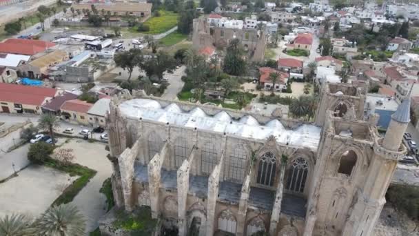 Мечеть Лала Мустафа Паша Найбільша Середньовічна Будівля Фамагусті Кіпр — стокове відео