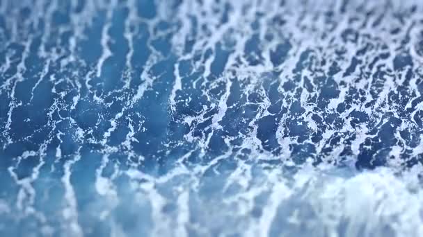 Metraje Aéreo Mar Azul Profundo Con Olas Onduladas Efecto Desplazamiento — Vídeo de stock