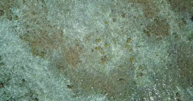 Asya 'da güneşli bir günde sakin bir denizin güzel manzarası.