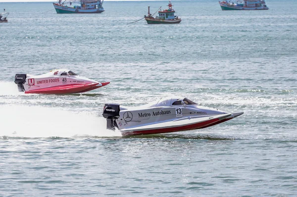 Barcos Motor Competição Barcos Motor Bang Saray Tailândia — Fotografia de Stock