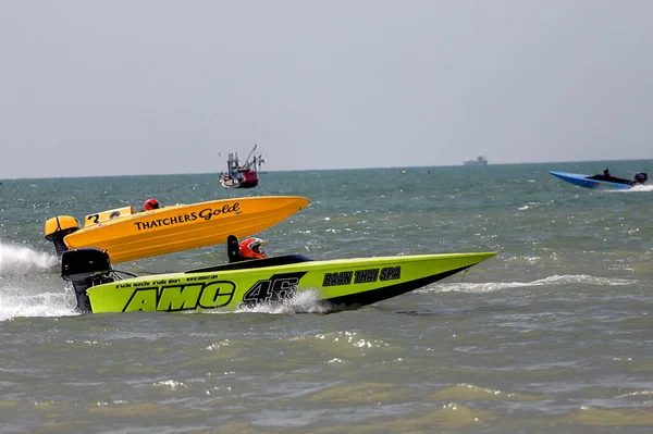 Green Orange Powerboat Powerboat Competition Bang Saray Thailand — Stock Photo, Image
