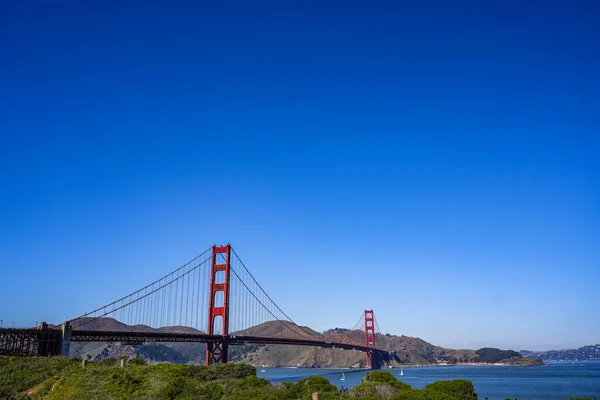 Ponte Golden Gate Contra Céu Azul Claro São Francisco Eua — Fotografia de Stock