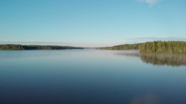 Vahşi doğada sakin bir göl manzarası.