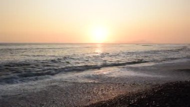 View of  the coastline and  at sunset in Lima, Peru