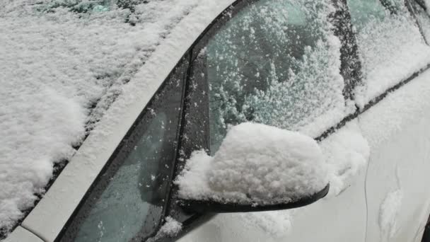 Aufnahmen Eines Schneesturms Frühling Lappeenranta Finnland — Stockvideo