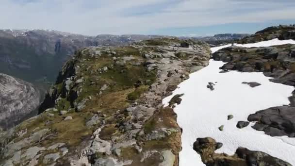 Uma Vista Aérea Das Montanhas Fiordes Noruega — Vídeo de Stock