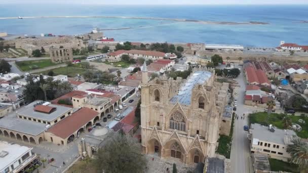 Мечеть Лала Мустафа Паша Найбільша Середньовічна Будівля Фамагусті Кіпр — стокове відео