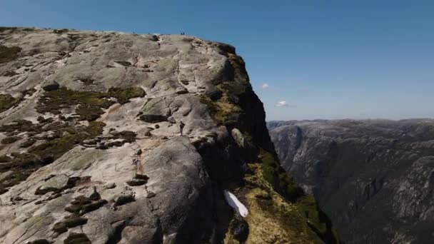 Widok Lotu Ptaka Kjaeragbolten Gardanger Fiordy Norwegia — Wideo stockowe