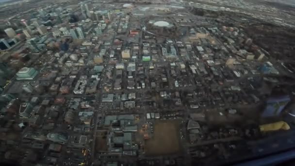 Aerial View City Evening — Stock Video