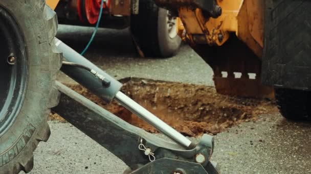 Construction Excavation Ajout Une Nouvelle Conduite Eau Pour Une Nouvelle — Video