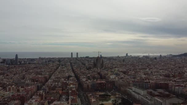 Aerial View Barcelona Spain — Stock Video