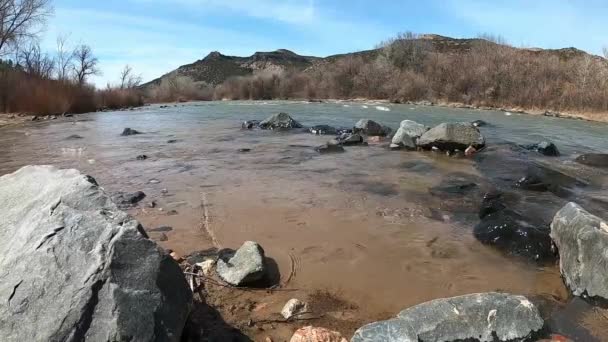 Вода Тече Вниз Величі Ріо Жанейро Нью Мексико — стокове відео