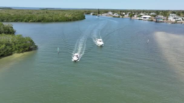 Una Vista Panoramica Sull Oceano Con Due Yacht Florida — Video Stock